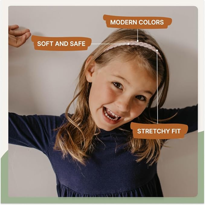 Parker Baby Toddler Girl Braided Headbands, Assorted 10 Pack of Hair Accessories for Girls - "Wildflower Set"