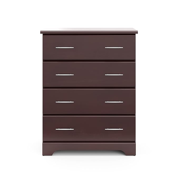 Storkcraft Brookside 4 Drawer Dresser (Espresso) – GREENGUARD Gold Certified, Dresser For Nursery
