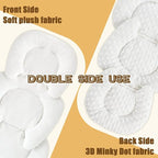 GFU Infant Car Seat Insert Head and Body Support, Reversible Newborn Insert for Carseat with Strap Pads, Soft Stroller Cushion Pillow Insert for Boys and Girls, Fits for Stroller, Swing, White