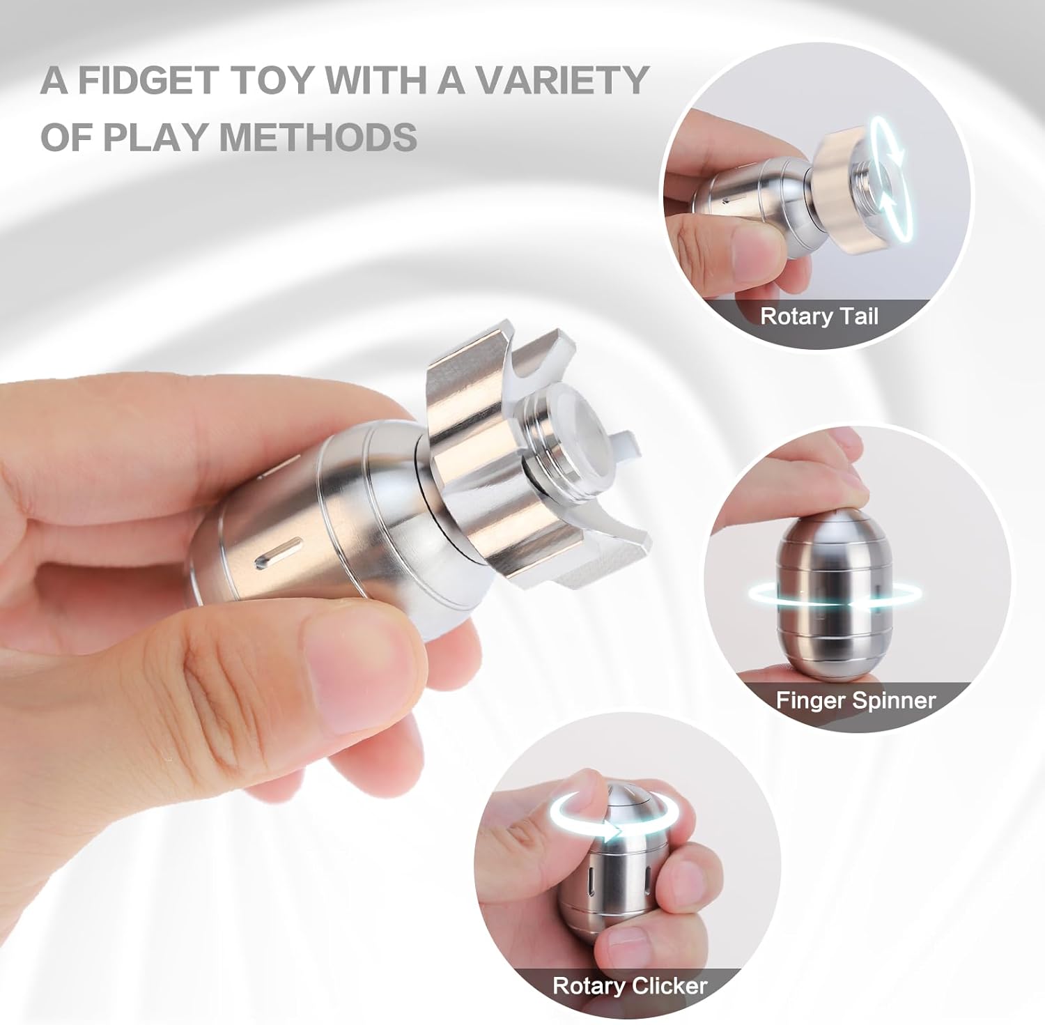 HengLiSam Metal Fidget Toys for Adults, EDC Atomic Bomb Fidget Desk Spinners, Clicker Haptic Adult Toy for Anxiety ADHD, Cool Office Gadgets Gift for Dad Teens, Fidgets Toy for Men and Kill Time