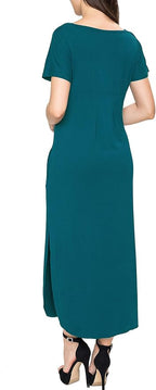 Smallshow Women's Maternity Nursing Dresses Split Long Dress for Breastfeeding