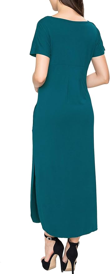 Smallshow Women's Maternity Nursing Dresses Split Long Dress for Breastfeeding