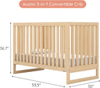 dadada Austin 3-in-1 Convertible Crib to Toddler Bed & Daybed - Made in Italy, GREENGUARD Gold Certified, Baby-Safe Finish, Sustainable Beech Wood, Modern Design, 3 Adjustable Heights (Natural)