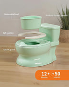 Realistic Potty Training Toilet - Flushing Sounds, Wipes Storage, Disposable Liners, Easy to Clean for Toddler Boys and Girls, Green