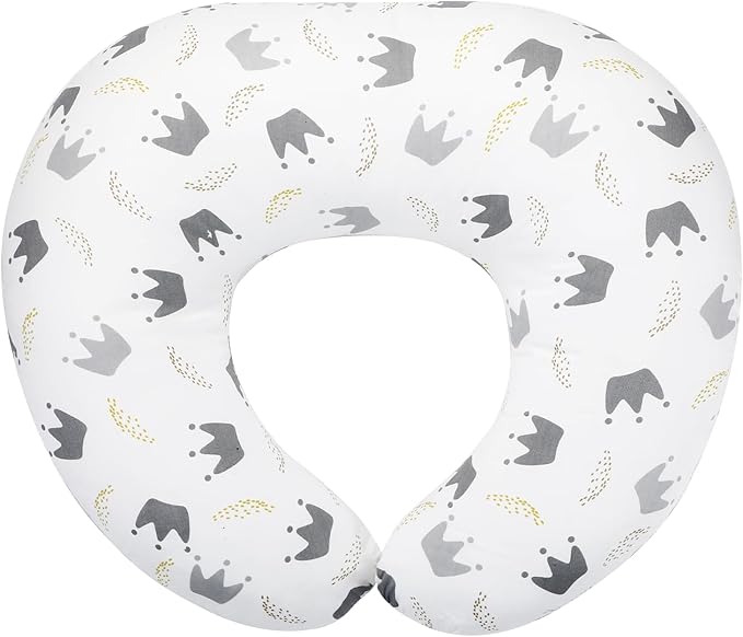 babyboat Nursing Pillow for Breastfeeding Breathable Breast Feeding Pillow with Removable Cover White Feeding Pillow for Tummy Time and Bottle
