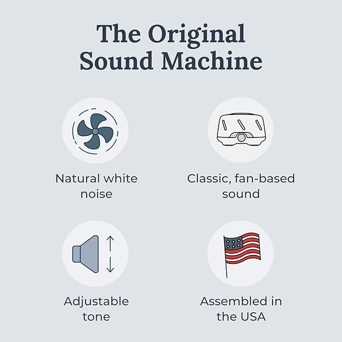 Yogasleep Dohm UNO White Noise Sound Machine (White) with Real Fan Inside for Non-Looping White Noise, for Travel, Office Privacy, Meditation, Sleep Aid for Adults & Baby, Registry Gift