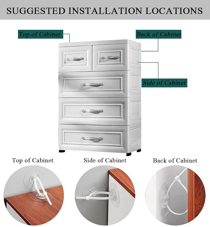 36Pack Furniture Anchors No Drill Furniture Straps for Baby Proofing Self-Adhesive Securing 180lbs Prevent Falling Anti Tip Earthquake Straps for Toddlers Kids Children Pets Safety