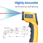 Infrared Laser Thermometer, Digital Infrared Laser Thermometer Gun with Adjustable Emissivity, IR Thermometer Temperature Gun for Cooking, Pizza Oven & Engine, -58℉～1022℉(-50℃～550℃)