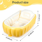 MINK Inflatable Baby Bathtub – Compact, Portable Bath Tub with Anti-Sliding Saddle Horn Seat, Ideal for Travel & Home – Suitable for Infants 0-6 Months