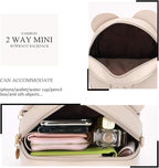 KL928 Girls Bowknot Polka Dot Cute Mini Backpack Small Daypacks Convertible Shoulder Bag Purse for Women