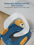 Potty Training Seat with Step Stool Ladder, Potty Training Toilet Seat with Soft Seat Splash Guard, Adjustable Height, 2 in 1 Potty Seats for Toddlers Kids Boys Girls