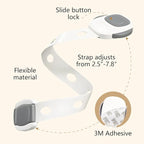 Baby Proof Toilet Lock (2-Pack) - Child Safety Cabinet Locks for Toilet Seat, Drawers, Fridge, Doors | Easy Install with Strong 3M Adhesive | Non-Toxic & Adjustable Strap for Toddler & Pet Safety