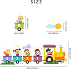 Alphabet Train Color Learning Educational Wall Decals Peel and Stick Cute Animal Wall Stickers for Educational Classroom Kids Playroom Bedroom Decorations (Train Numbers Reverse)
