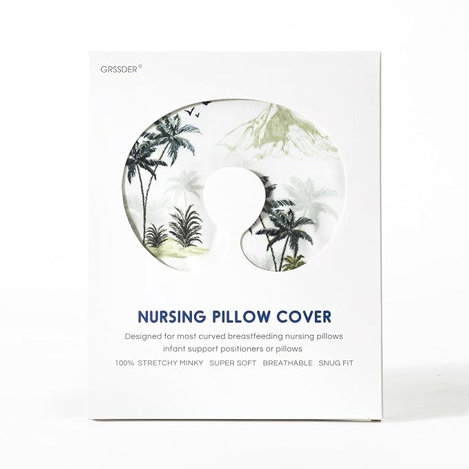 GRSSDER Nursing Pillow Cover Stretchy Minky Removable Nursing Covers for Breastfeeding Pillows, Ultra Soft Comfortable Slipcover for Boy and Girls, Sunny Holiday