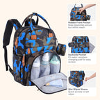 BabbleRoo Diaper Bag Backpack - Baby Essentials Travel Tote - Multi function Waterproof Diaper Bag, Travel Essentials Baby Bag with Changing Pad, Stroller Straps & Pacifier Case - Unisex, Blue Camo