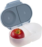 b.box Snack Box Reusable Snack Containers with Lids 2 compartments, Bento Box for kids and toddlers, Leakproof Lunch Box, BPA free and Dishwasher Safe Snack Container (Chill Out, 1 3/4 Cup)