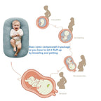 Baby Lounger for Newborns, Soft Baby Nest & Floor Cushion, Portable Diaper Changing Pads for Boys & Girls 0-12 Months(Misty Blue)