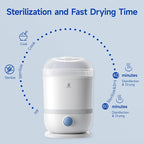 Snow Bear Baby Bottle Sterilizer and Dryer, 6-in-1 Electric Steam Bottle Sterilizer for Baby Bottle & Pacifiers, Breast Pump Parts, Large Capacity 13 Bottles, Fast Drying, Easy to Clean