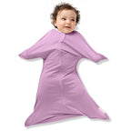 SleepingBaby Zipadee-Zip Transition Swaddle - Cozy Baby Swaddle Blanket with Zipper Convenience - Roomy Wearable Blanket for Easy Diaper Changes - Classic Lavender, Medium (6-12 Month)