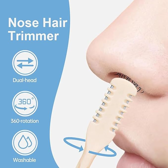 Nose Hair Trimmer for Women Men,2-in-1 Nasal Hair Cutter,2025 Upgrade Nose Hair Removal,360° Nostril Scissors Hair Remover Tool（6PCS）