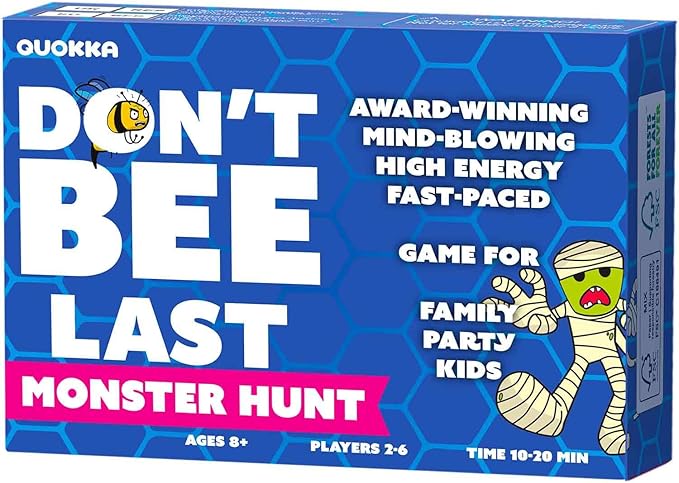 QUOKKA Family Games for Adults and Kids - Guess-in-Seconds Fun Slap Card Game for 2-6 Players - Hilarious Board Game for Family Night Ages 8+, Monster Challenges Halloween Party Edition