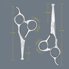 Professional Kids Hair Cutting Scissors Kit - Rounded Tips Barber Hair Cutting Shears (6.1'') & Hair Trimming Scissors (5.1'') for Babies, Toddlers, Children, Home & Salon Haircut Kit
