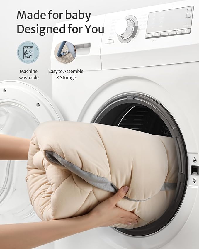 Blissful Diary Shell Baby Play Gym Mat, Softer & Enlarged Tummy Time Mat w 6 Detachable Toys for Sensory & Motor Skill Development, Activity Mat for Newborn Essentials Shower Gift, Boho Ocean Theme