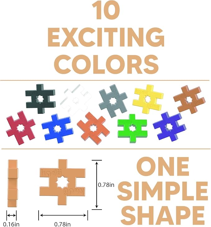 KADU 680pc Rainbow Classic Set - STEM/STEAM Building + Construction Toy, for Open + Imaginative Play - Ages 5+