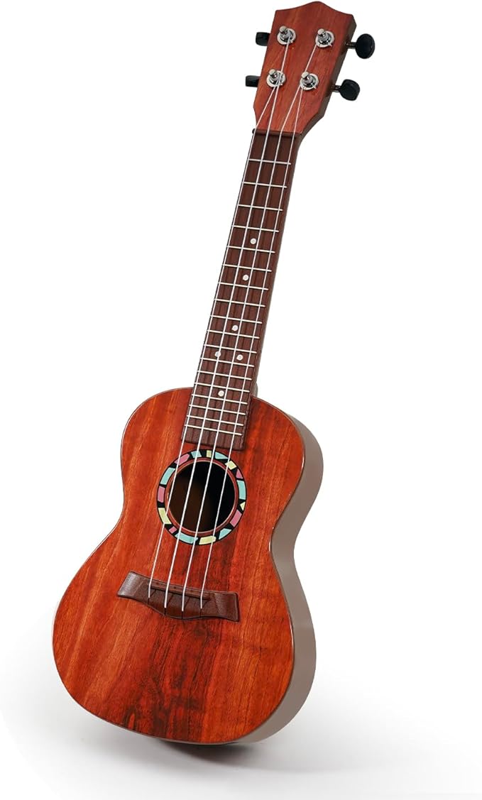 Raimy Kids Guitar Ukulele - 21in Ukulele Guitar Toys for Kids Ages 3 4 5 6 7+ Year Old Boys Girls Simulated Sound Quality Music Instruments Learning Education (Mahogany)