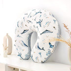 GRSSDER Reversible Nursing Pillow Cover, Ultra Soft Stretchy Minky Removable Nursing Covers Fitted for Breastfeeding Pillows Snug and Safe, Sea Fish