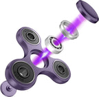 ATESSON Fidget Spinner Toys, Durable High Speed Bearing Metal Hand Finger Spinners EDC ADHD Focus Anxiety Stress Relief Boredom Killing Time Toys for Kids Adults Purple
