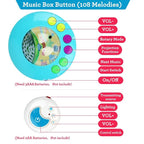 Baby Musical Crib Mobile with Hanging Rotating Toys, Remote Control, Lights Projector Function Music Box, Cartoon Rattles for Babies Boy Girl 0-24 Months, Newborn Sleep with 108 Melodies (Plane)