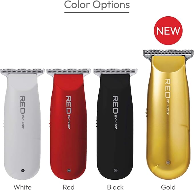 Red by Kiss Hair Clipper, Mini Cordless Hair Trimmer, Long Lasting Hair Cutting Kit, USB-C Rechargeable Haircut Beard Trimming Clippers for Men Women Kids, Portable Grooming Kit
