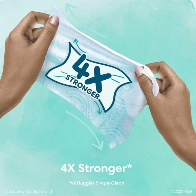 Pampers Baby Wipes Aqua Pure, 99% Water Based Wipes, Hypoallergenic and Unscented Infant Wipe, 336 Total (6 Flip-Top Packs)