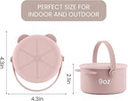 Silicone Snacks Containers for Toddlers, Baby Food Catcher Spill Proof, Kid Snacks Holder with DustProof Lid, 2 Pack Dishwasher Safe (Blush/Mauve)