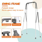 Taleco Gear Foldable Toddler Swing Set, Indoor & Outdoor Baby Swing, Kids Swing Set for Backyard, Safe and Durable Design, Grow with Your Child (Gray)