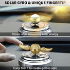 Golden Fidget Spinner Toy Solar Energy for Kids Adults, Car Dashboard Decoration Powered by Sunshine, Cool Science Kit Spinning Top with Solar Panels, Preimium Gift for Boyfriend Friend Men Women