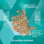 UGEARS 3D Wooden Puzzles for Adults - Wooden Marble Run Tiered Hoist Model Kit - Advanced Wooden 3D Puzzle Model Building Kits - DIY Marble Race as Hobbies for Men and Women Adult Crafts - 315 Pcs