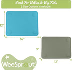 WeeSprout Silicone Suction Placemats for Babies, Toddlers & Kids, Durable Food Grade Silicone with Non-Slip Suction, Dishwasher Safe, for Dining Table & Restaurants + Travel Case, 2 Pack
