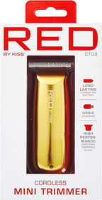 Red by Kiss Hair Clipper, Mini Cordless Hair Trimmer, Long Lasting Hair Cutting Kit, USB-C Rechargeable Haircut Beard Trimming Clippers for Men Women Kids, Portable Grooming Kit