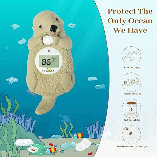 Digtal Baby Bath Thermometer for Infants Accurate Otter Bathtub Thermometer BPA Free Baby Bath Temperature Toy Easy to Use