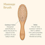Natural Bamboo Hair Brush & Comb Set, 3 Piece - Cradle Cap Brush, Massage Hair Brush, Bamboo Comb for Toddlers, Newborns & Infants I Baby Registry Gift