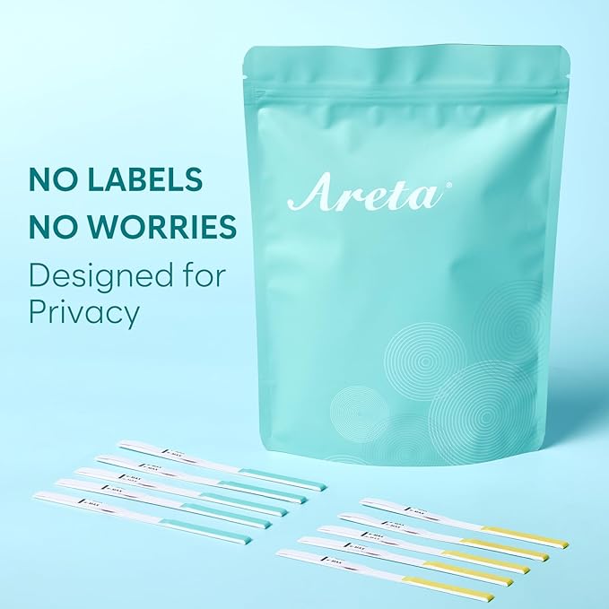 Areta Ovulation & Pregnancy Test Strips: 100 Ovulation Strips & 30 Pregnancy Tests Combo Kit | Accurate at-Home Fertility Tracker | Highly Sensitive Early Pregnancy Detection | 100 LH + 30 HCG