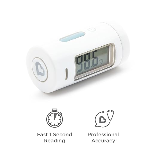 Munchkin® Forehead Baby Thermometer for Newborns, Kids and Adults, No Touch, Infrared, Fast 1 Second Digital Reading, Travel Case, White