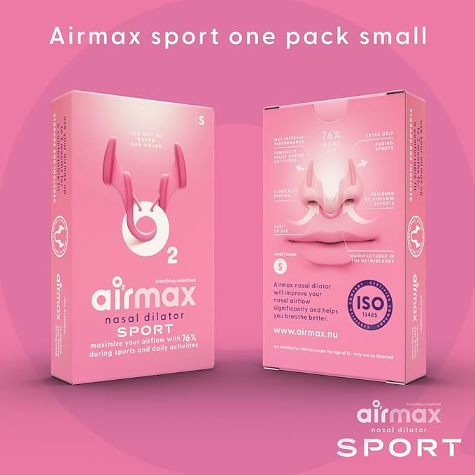 Airmax Unisex Sport Nasal Dilators One-Pack - Easy, Safe, and Comfortable Breathing Aid - Improves Airflow - Transparent - Small'