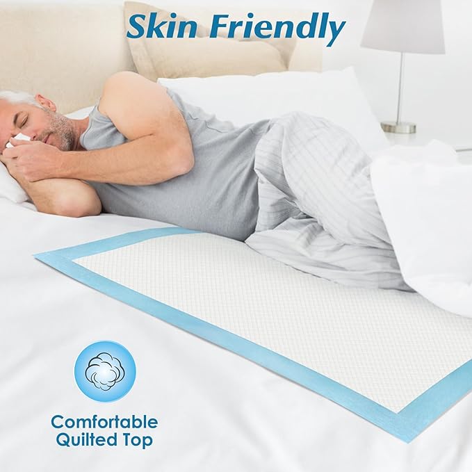 100 Count 22” x 22” Super Absorbency Disposable Underpads, Leakproof Quick Drying Disposable Pads for Baby, Puppy and Adults, Puppy Pads, Cat Pee Pads for Dogs, Potty Puppy Training Pads