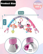 Pau1Hami1ton Baby Stroller Arch Toys, Car Seat Toys,Bouncer Toy Bar/Mobile for Bassinet,Adjustable Baby Hanging Toys Fit for Crib Bed,Stroller,Car Seat.S-19(Pink Zebra)