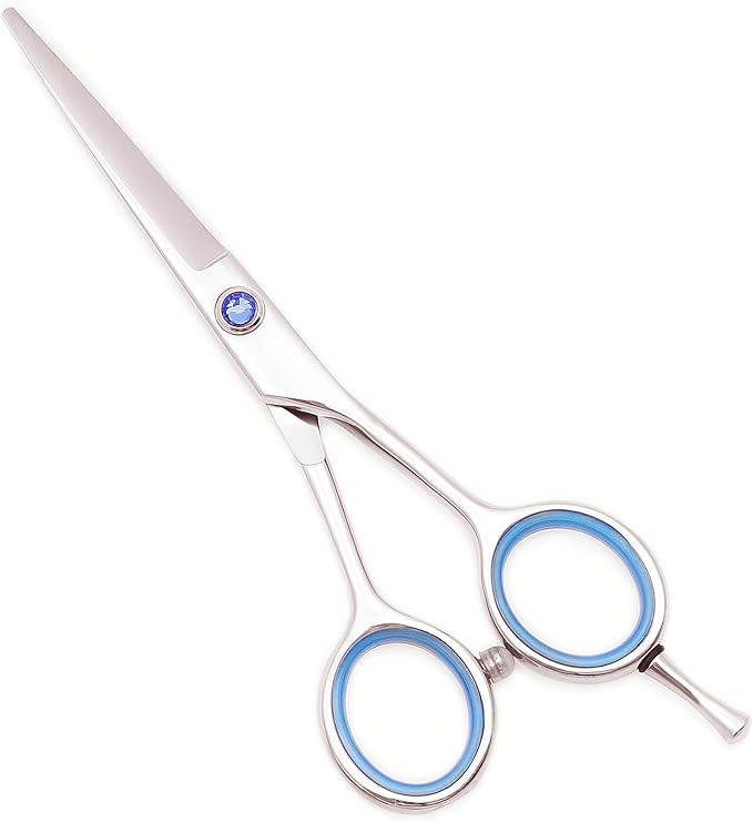 Hair Cutting Scissors Set Professional Hair Cut Kit with Cutting Scissors Thinning Scissors Hairdressing Shears Set for Barber Salon (Blue Silvery)