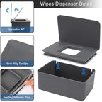 NOVWANG 3 Pack Baby Wipes Dispenser Wipe Holder with Lids, Keeps Wipes Fresh, Refillable Wipes Container with Sealing Design, Bathroom Tissues Wipes Case Box