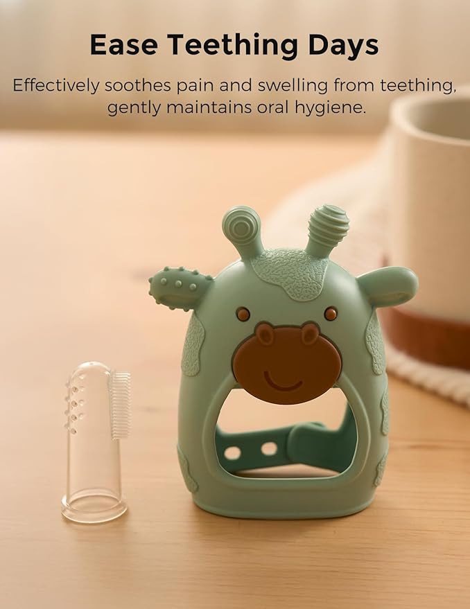 Momcozy Glow Baby Kit, Baby Shower & Registry Essential Kit for Grooming & Cleansing Care, Includes Electric Nail File, Teether, Bath Brush, Cradle Cap Brush,Comb, Finger Toothbrush,Newborn Must-Have